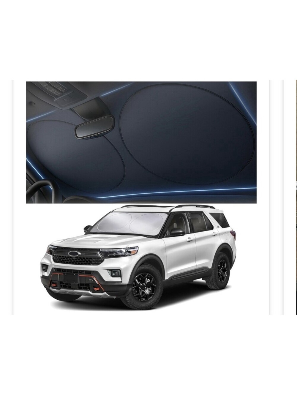 Autovir Car Windshield Sun Shade Ultimate UV Heat Protection Compact Design